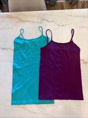 Lot of 2 lightweight stretchy spaghetti straps camisole tops.